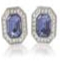 Carolee Blue Crystal Clip On Earrings